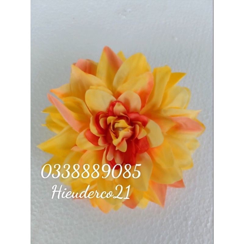 (Size Đại) Đầu bông hoa thược dược lụa cao cấp-trang trí,decor ,làm oản