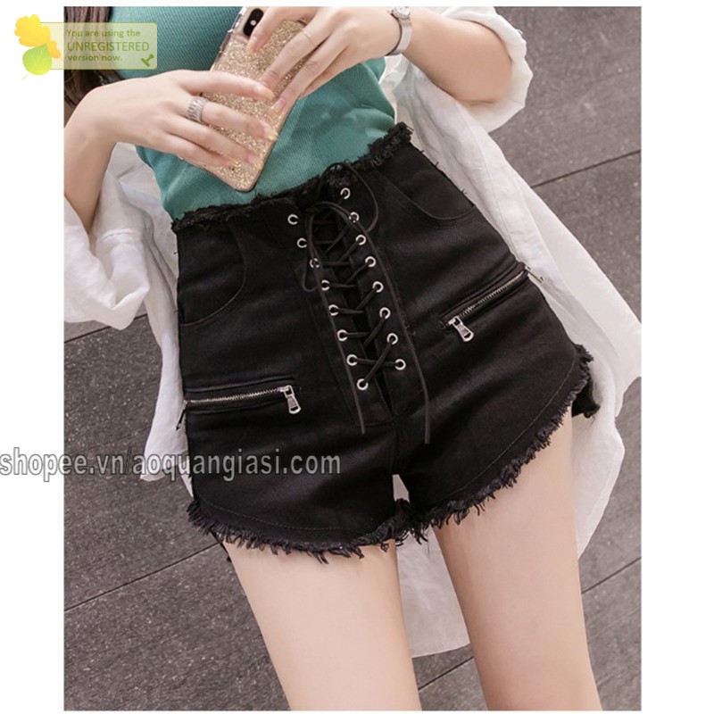 Quần short lưng tua dây kéo đùi mẫu 6 MT406