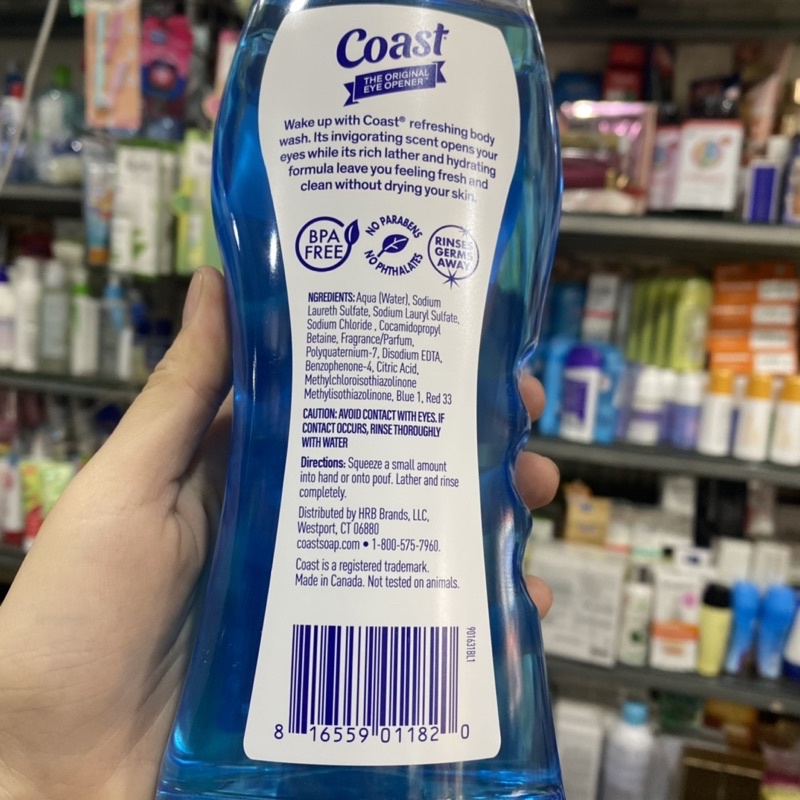 Tắm gội toàn thân Coast Mỹ 532ml bao bì mới