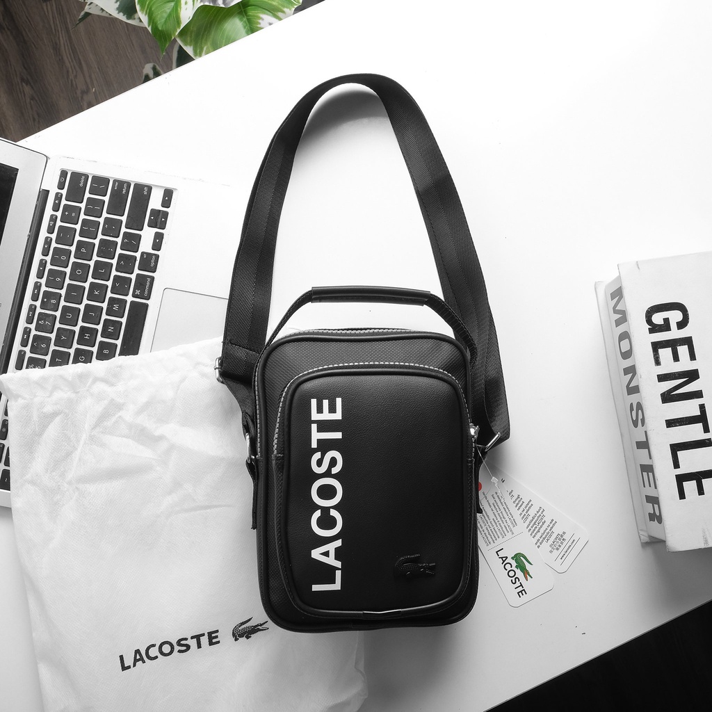 Túi Đeo Chéo IPAD Lacoste New 2022 Chống Thấm | Túi Đeo Đứng LC New 2022 Logo Sắt Full Tag + Túi vải