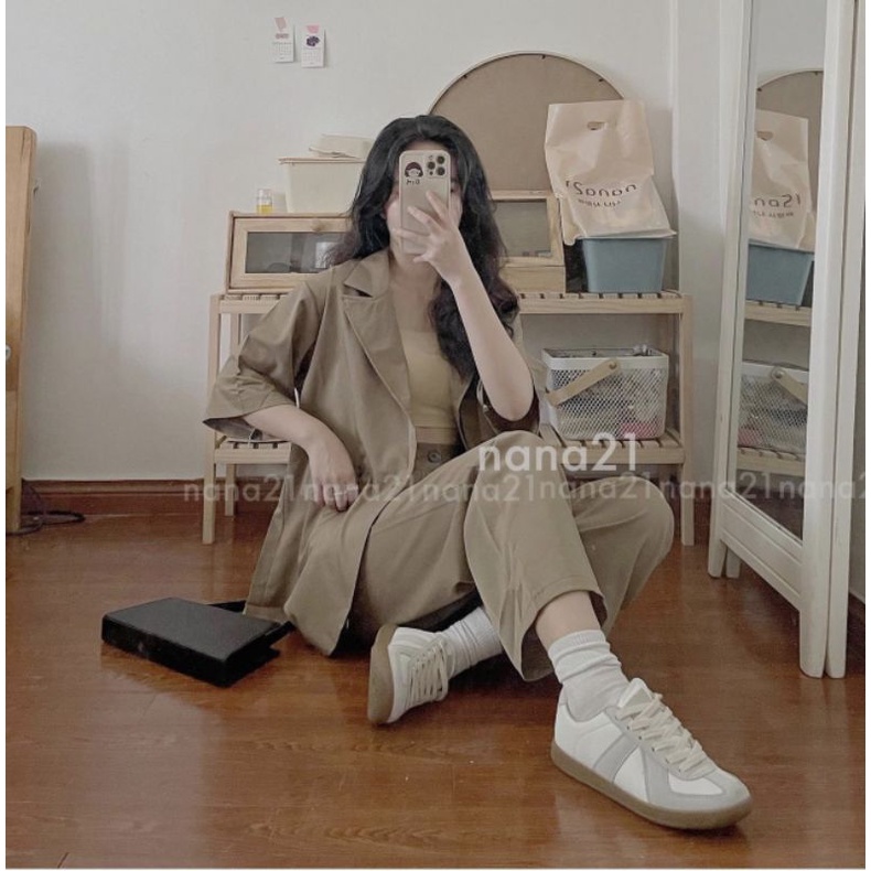 SET ÁO BLAZER MIX QUẦN ỐNG SUÔNG ULZZANG PHONG CÁCH HÀN QUỐC- CHANN CLOSET