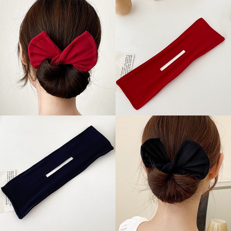 Dụng cụ dây búi tóc bản to củ tỏi hình nơ tiện lợi hot trend nhiều mẫu đẹp Tatitava