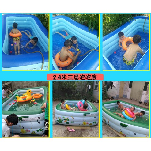 Bể bơi cho bé đủ các kích thước, bể bơi bơm hơi loại dày tặng kèm bộ keo vá