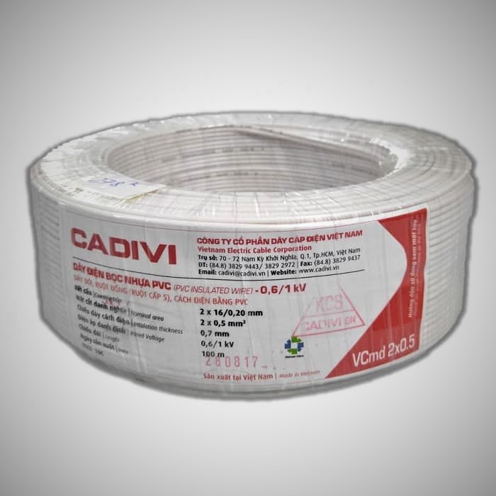 Dây Điện Đôi Cadivi 2x0.5 Vcmd 2x16 / 2x0.75 Vcmd 2x24 Cuộn 100m