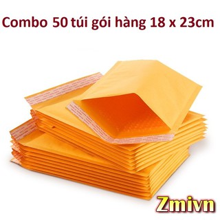 [18 x 23 ] Combo 50 túi đóng hàng bì thư bên trong ép bong bóng khí