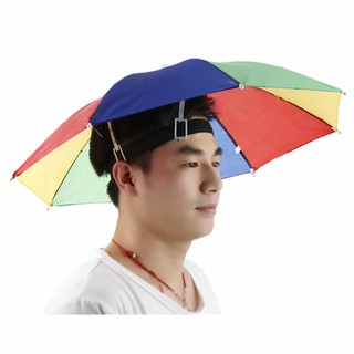 Dù đội đầu che mưa nắng 7 màu tiện lợi