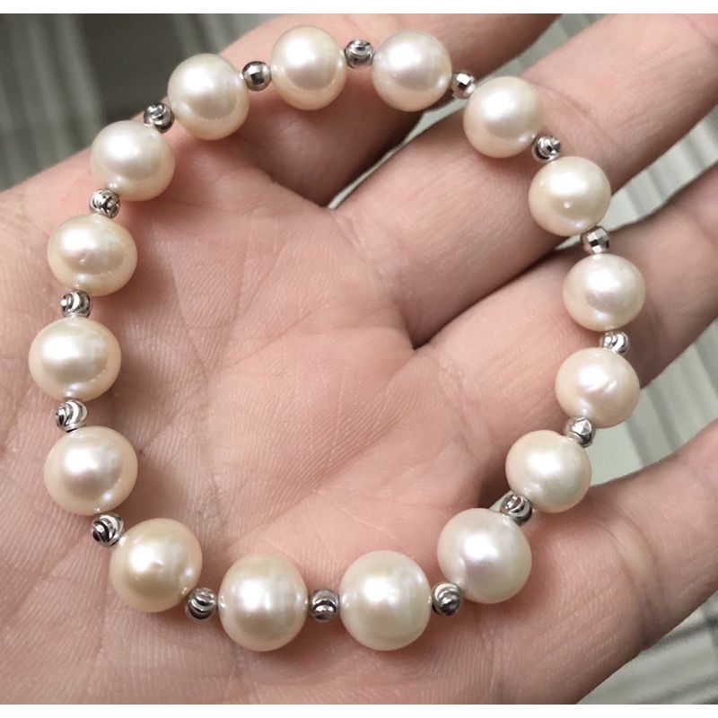 Vòng tay ngọc trai nhân tạo tròn đều 7-8ly