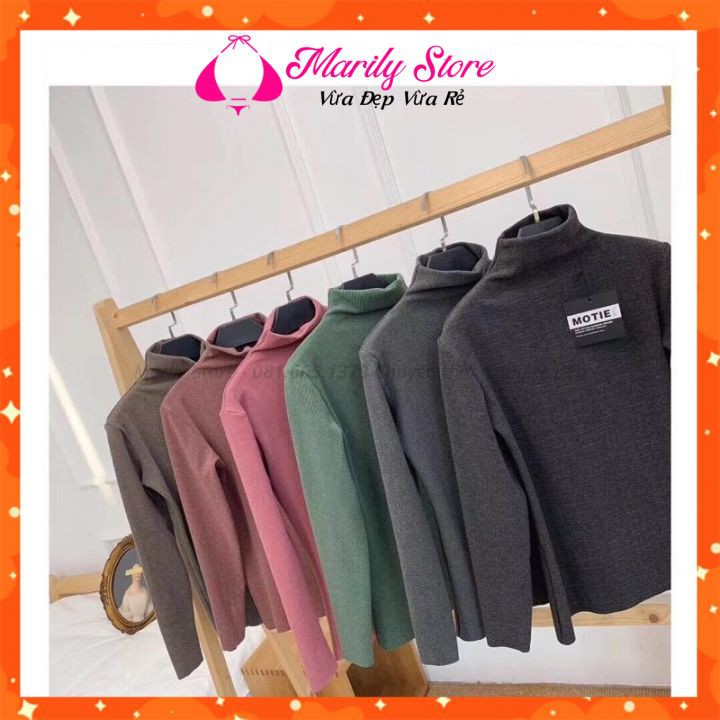 Áo Giữ Nhiệt Nữ, Áo Giữ Nhiệt Cổ 3 Phân Xuất Nhật Motie Marily Stores