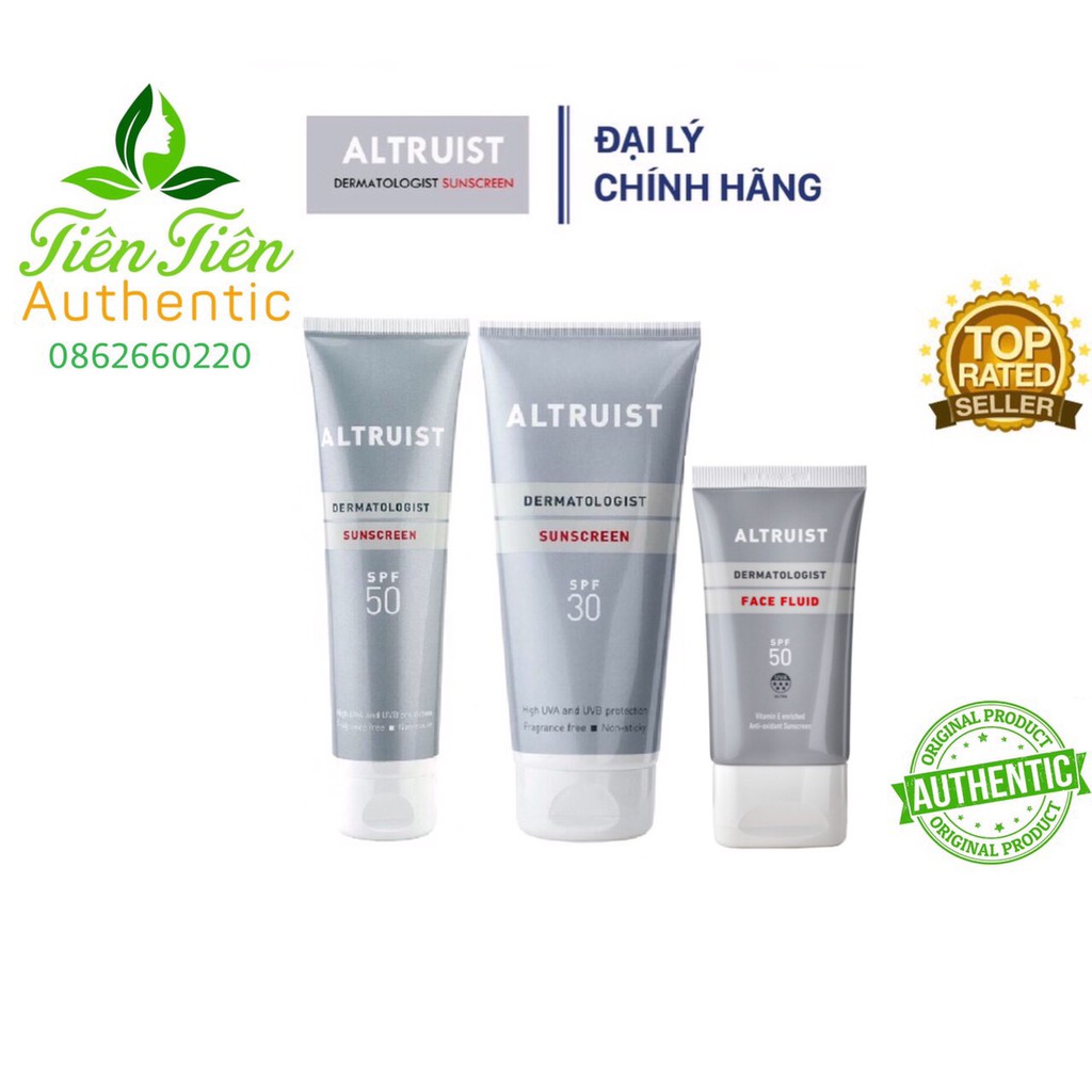 (Có thể trả giá) Altruist Kem chống nắng và sữa chống nắng toàn diện Dermatologist 50ml,100ml và 200ml ĐẠI LÝ CHÍNH HÃNG