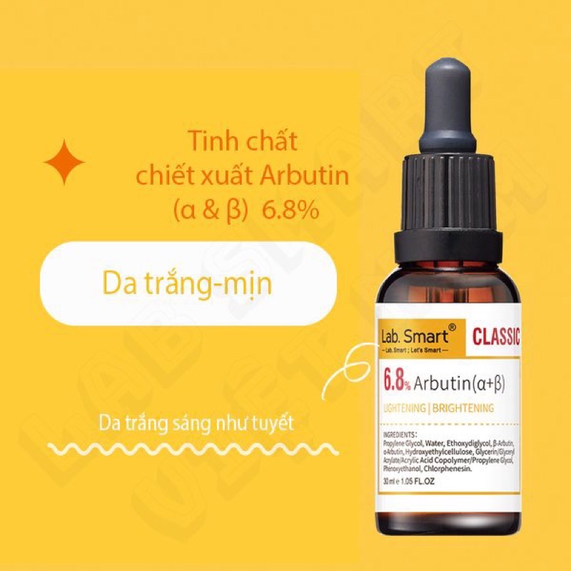 [Mã COSDAY -50K đơn 150K] Tinh chất serum [VÀNG CLASSIC] 6.8% ARBUTIN trắng da, sáng da 30ml DrHsieh LabSmart Đài loan