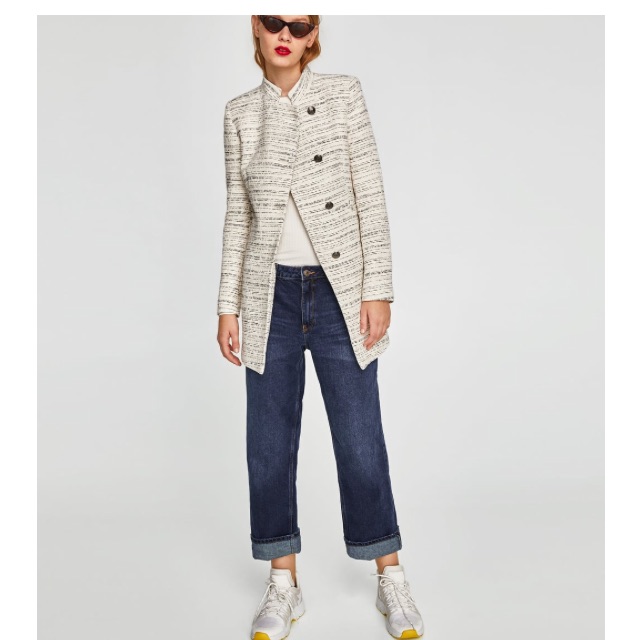 Áo khoác Zara vải dệt, textured tweed Thanh Lý
