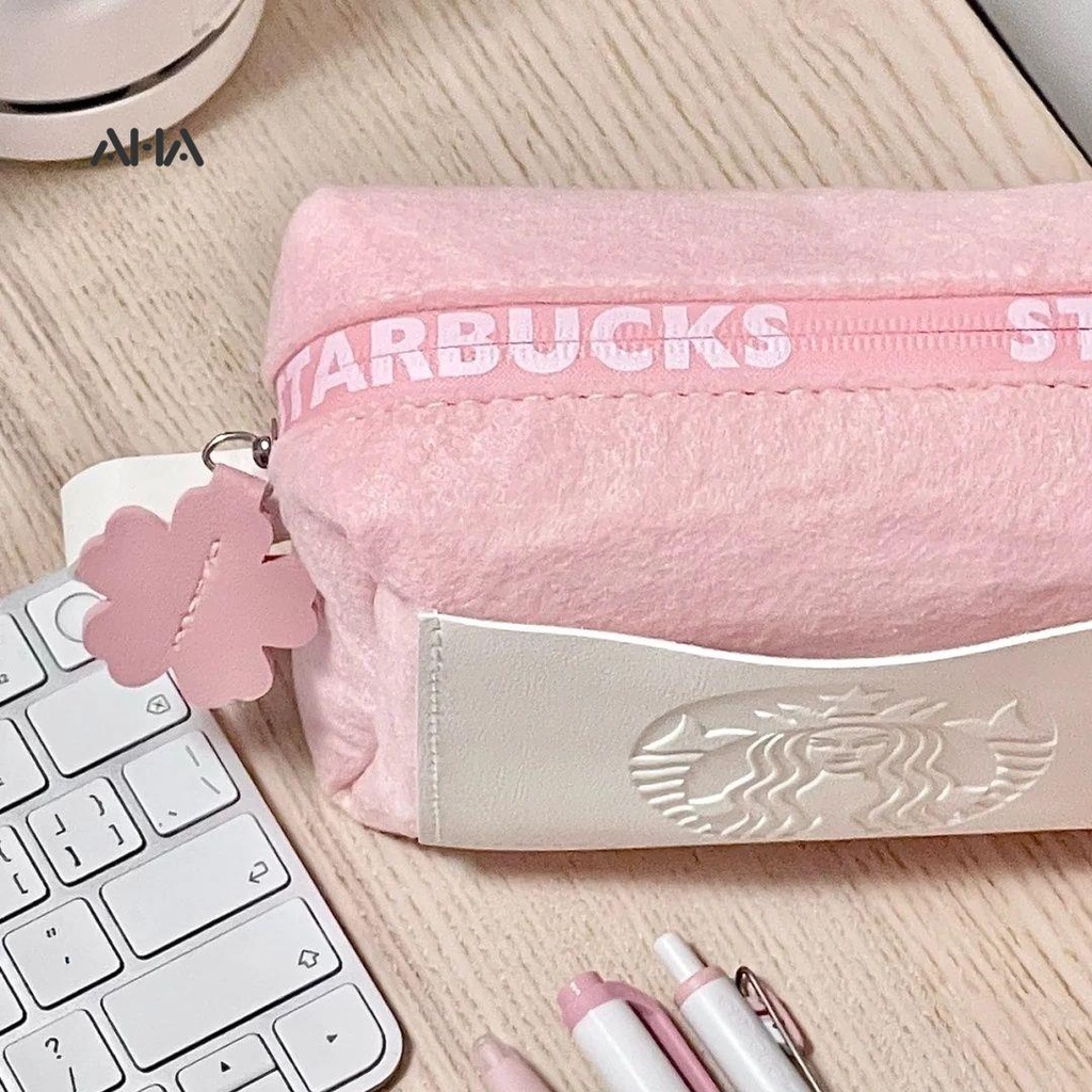 Túi đựng mỹ phẩm AHA OFFICIAL màu macaron xinh xắn tiện lợi cho du lịch