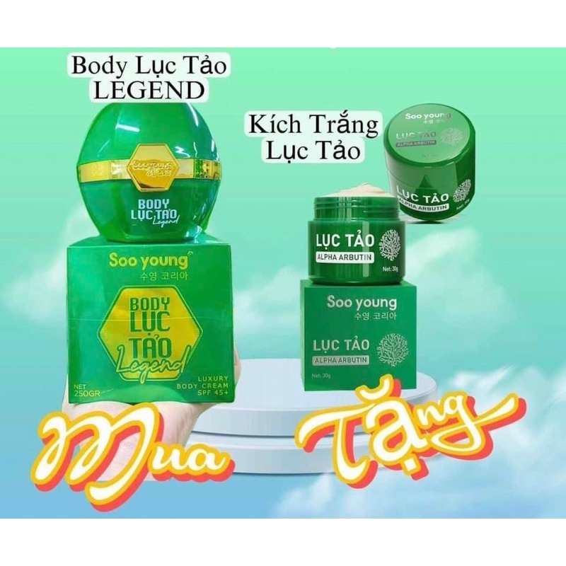 Tặng kích trắng Body lục tảo Soo young 2022