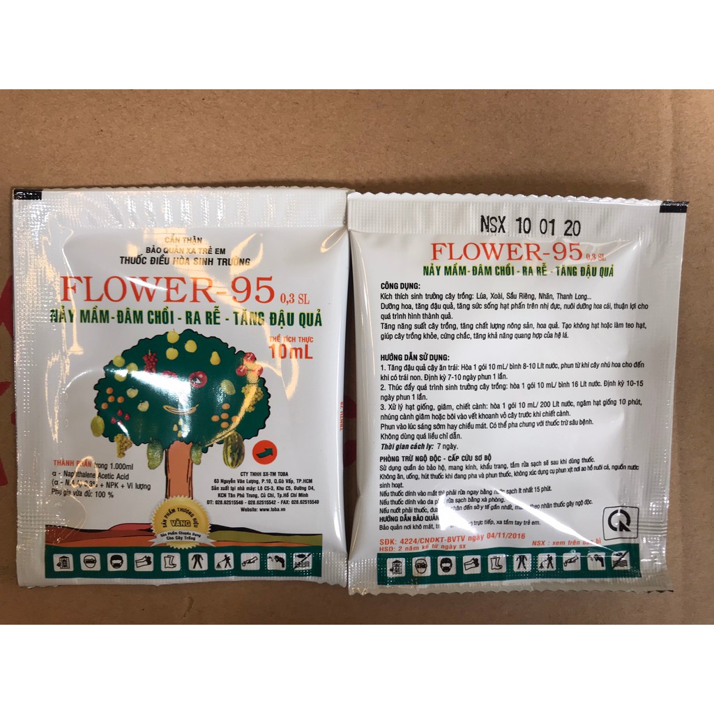 Thuốc điều hòa sinh trưởng Flower 95 (F95) gói 10ml - Tăng đậu quả