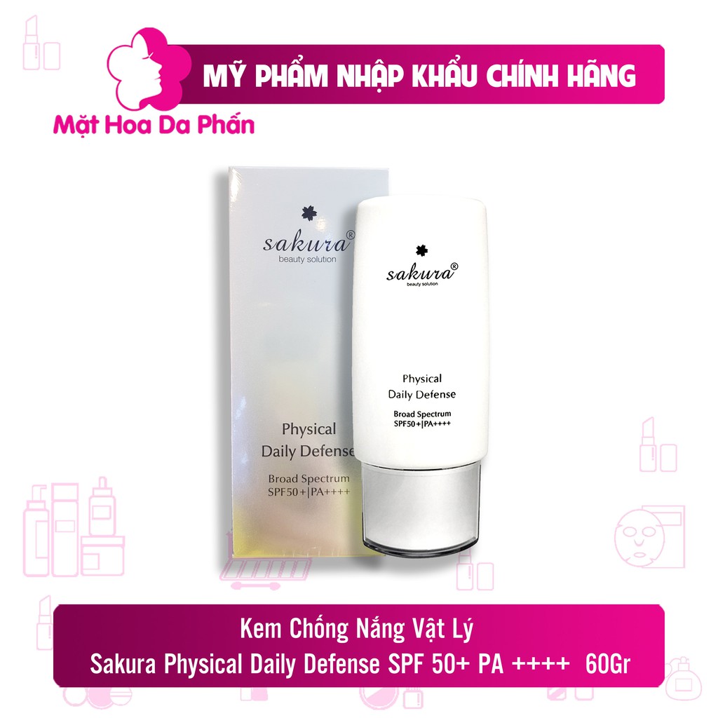 Kem Chống Nắng Vật Lý Sakura Physical Daily Defense SPF 50+ PA+++ 60gr