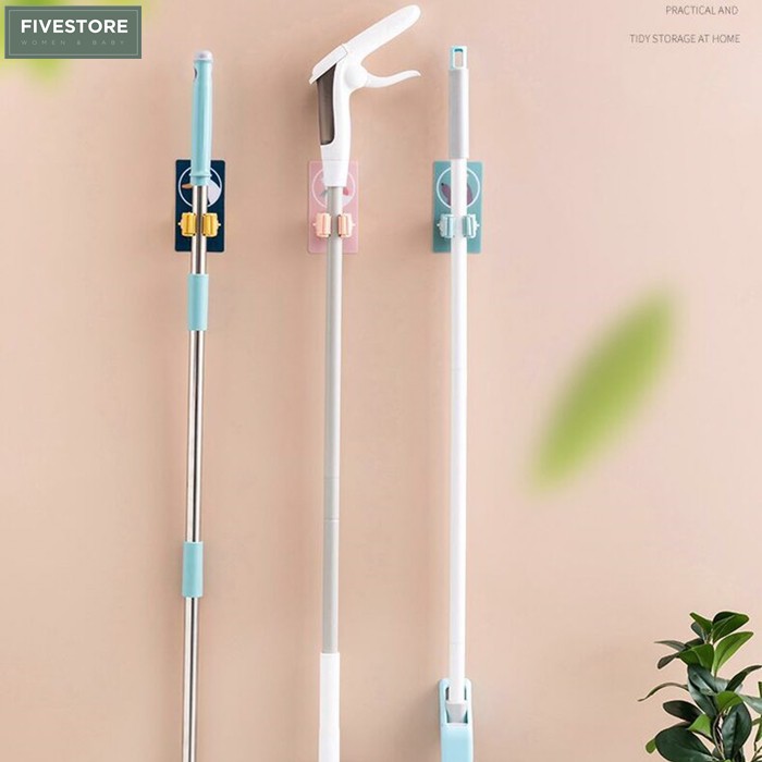 Móc dán tường kẹp cây lau nhà