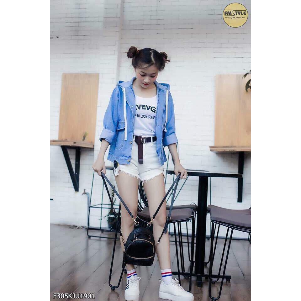 Áo khoác jean Nữ cao cấp phối nón và túi hộp lớn sành điệu - Hot Trend 2020 | BigBuy360 - bigbuy360.vn