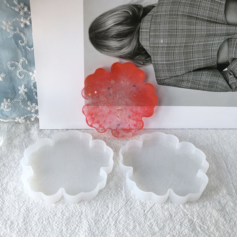 Sa Khuôn Làm Đế Lót Ly Hình Cánh Hoa Pha Lê Epoxy Độc Đáo diy