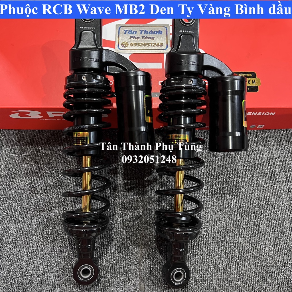 Phuộc RCB Wave, Dream, Future MB2 Đen ty vàng Bình dầu Chính hãng