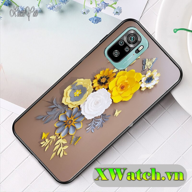 Ốp lưng phủ bóng Xiaomi Note 11 Mi 11T pro 11 lite Redmi Note 10 Note 10 pro Poco X3 / X3 Pro F3 K40 pro họa tiết HOA