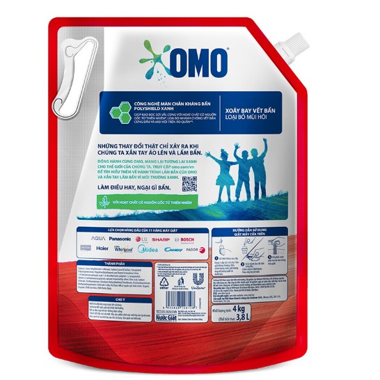 Nước Giặt Omo Matic Cửa Trên Túi 4kg