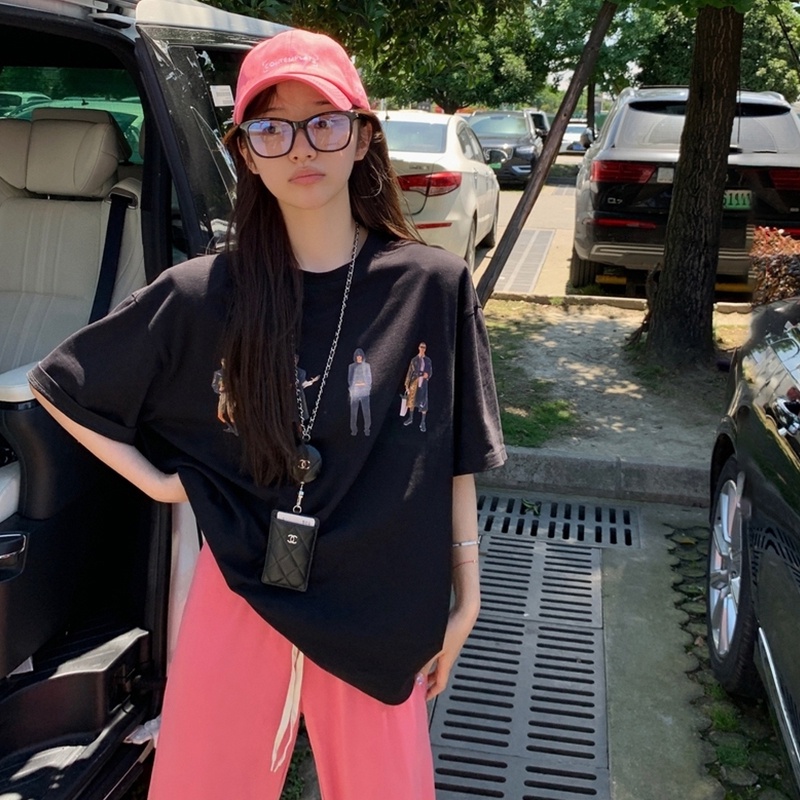 NRVP Áo thun cotton tay ngắn cổ tròn màu trơn thời trang dành cho nữ