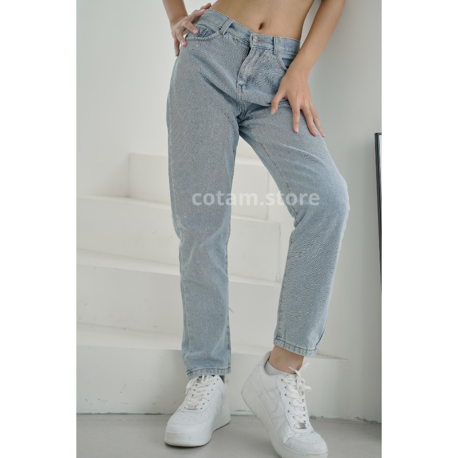 Quần Jeans Nữ Xanh Trơn, Quần Baggy Nữ, Ống Suông Rộng Unisex - Ulzzang Hàn Quốc - NS-01 - Ảnh Tấm Tự Chụp | BigBuy360 - bigbuy360.vn