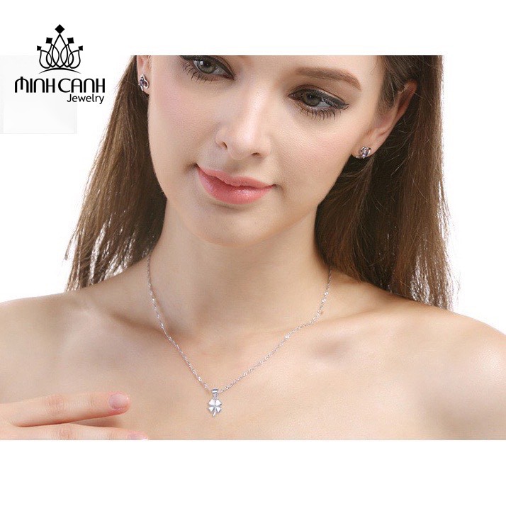 Dây Chuyền Cỏ 4 Lá Trơn Phồng May Mắn - Minh Canh Jewelry