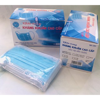 Khẩu trang y tế kháng khuẩn loại CAO CẤP VIỆT THẮNG - hàng “Chính hãng”  CLXK 4 lớp KK 50 cái / hộp