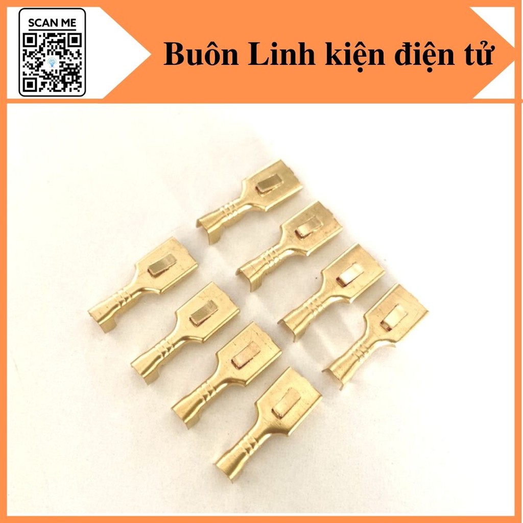 100 Đầu cos 6.3 có lẫy, đầu cốt nối dây điện, đầu cos gài