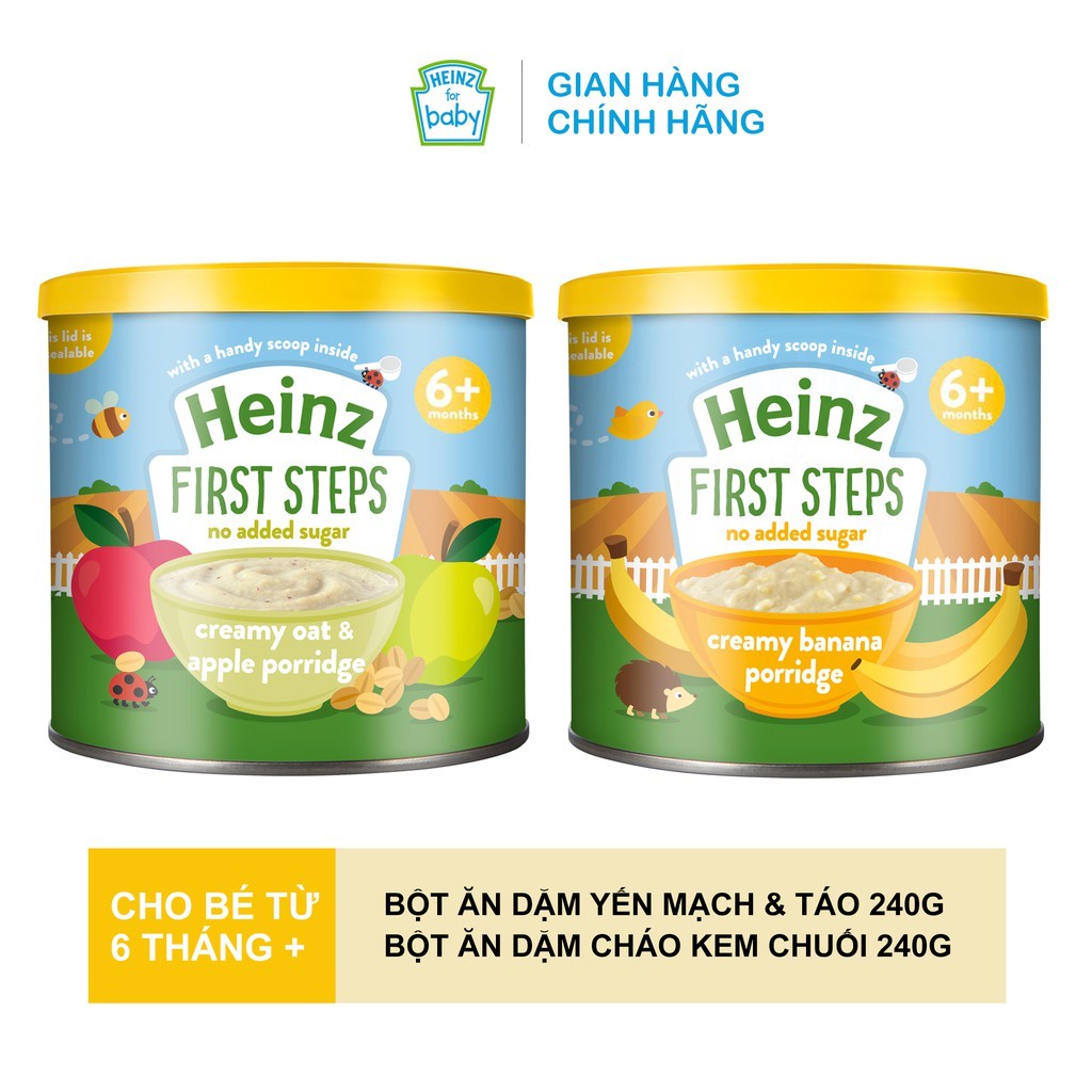 Bộ Combo Thức Ăn Dặm HEINZ Cho Bé Từ 4 - 6 Tháng Tuổi (Tặng Kèm 1 Jumpsuit Cho Bé Cực Xinh Trị Giá 150.000 Đồng)