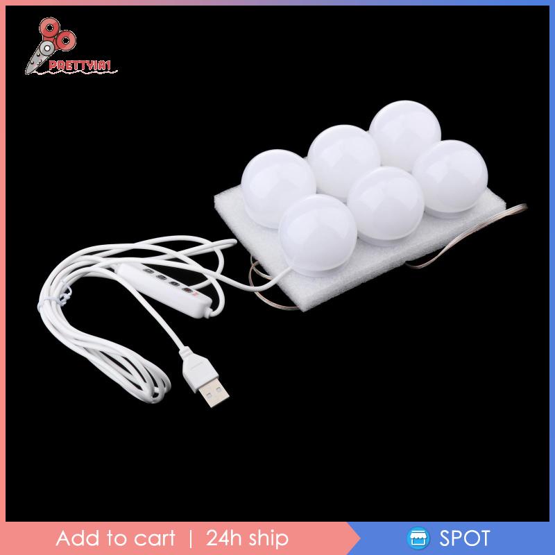 [Prettyia1] Bộ Bóng Đèn LED Gắn Gương Trang Điểm Phong Cách Hollywood