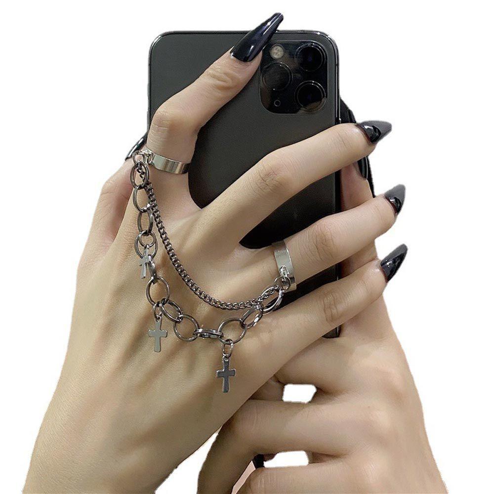 Nhẫn Đeo Khớp Ngón Tay Nhiều Lớp Có Thể Điều Chỉnh Kích Thước Phong Cách Punk Dành Cho Nữ