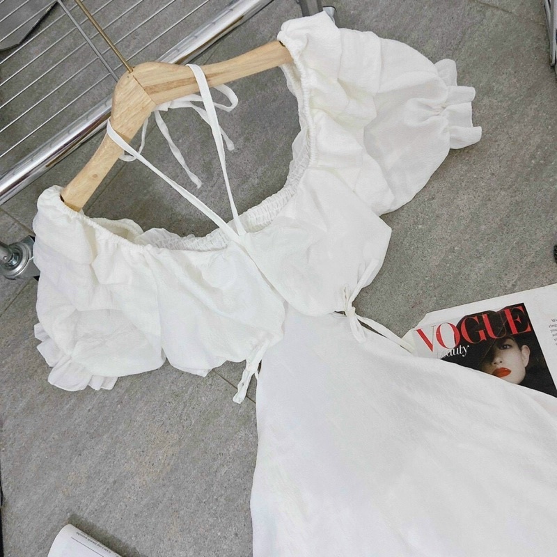 Đầm maxi hở LƯNG VIỀN BÈO