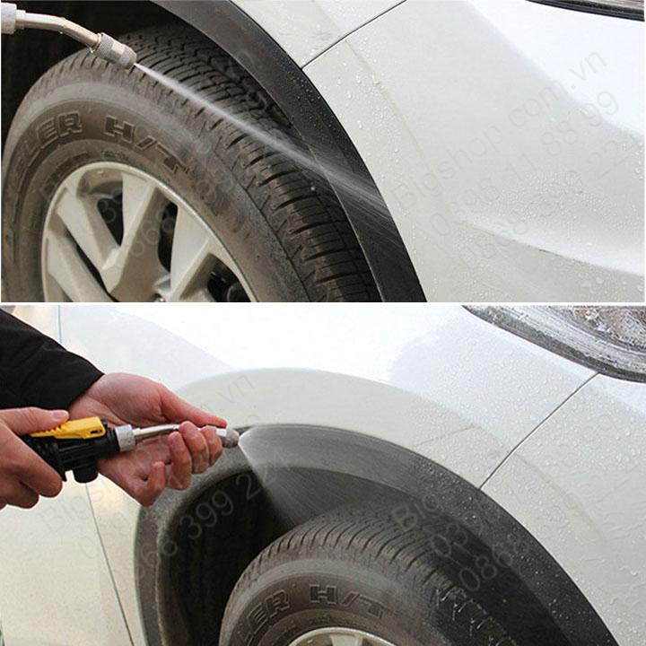 Tay phun xịt rửa xe áp lực cao, đầu phun bằng hợp kim đồng có điều chỉnh tia nước