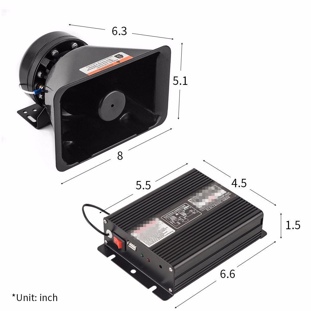 Còi hụ còi hú 18 tiếng + míc nói không dây công suất 300W sử dụng cho ô tô xe hơi SS1020