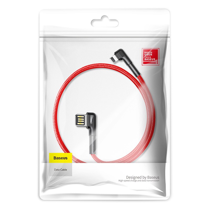 Dây cáp sạc IP Baseus USB 2.4A thiết kế 2 đầu góc vuông cho IPXR XS Max-Dây sạc IP