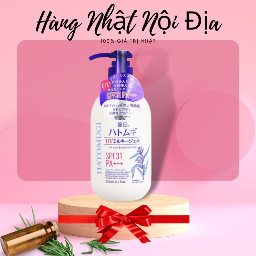 Sữa dưỡng thể hatomugi SPF31 PA+++ hạt ý dĩ nhật bản 250ml