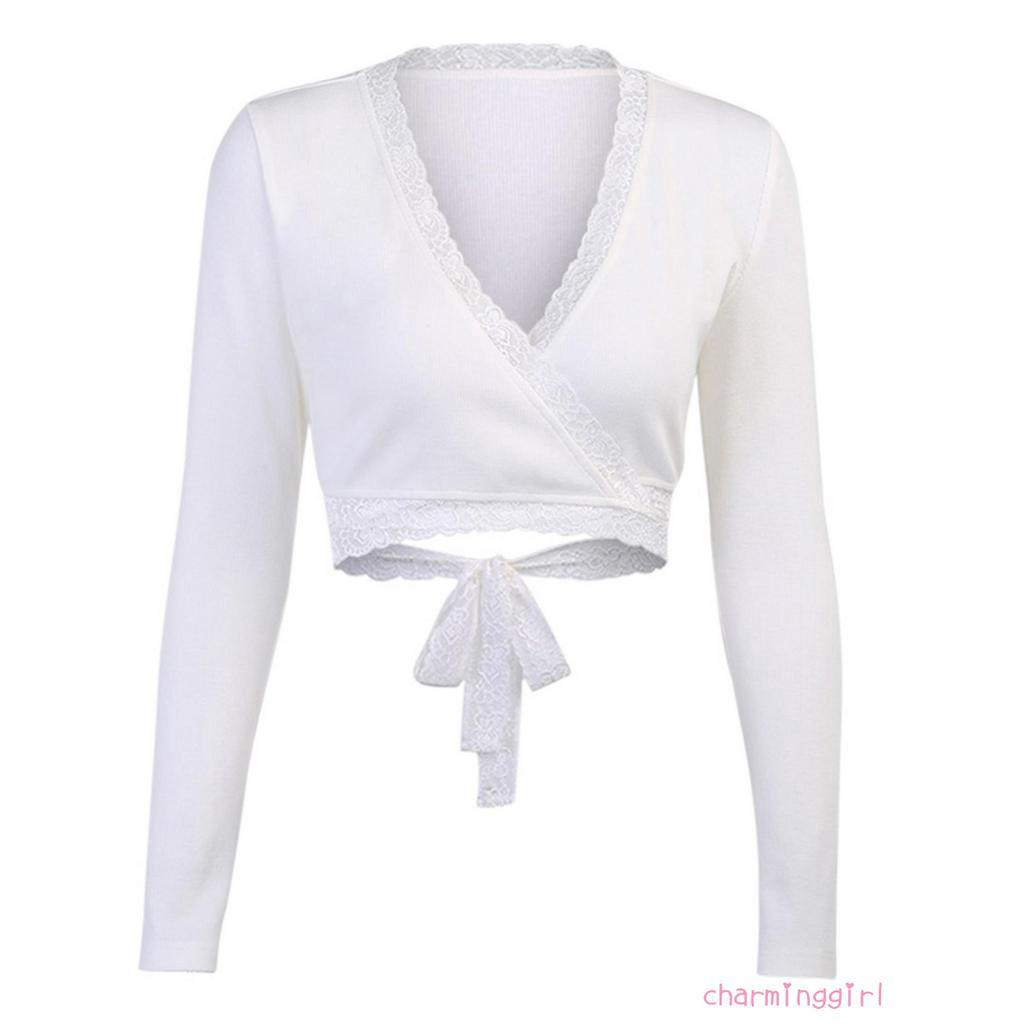 Áo Tay Dài Cổ Chữ V Thời Trang Quyến Rũ Cho Nữ