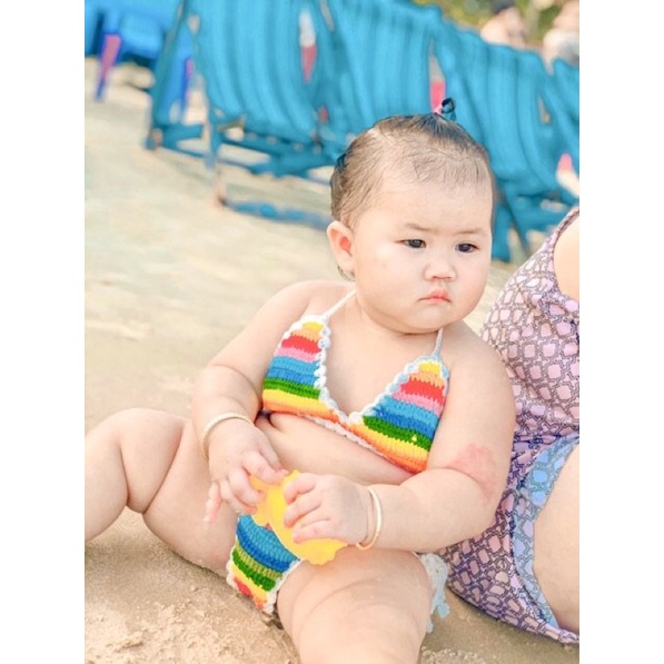 ĐỒ BƠI CHO BÉ, BIKINI CẦU VỒNG BÉ GÁI ❣️