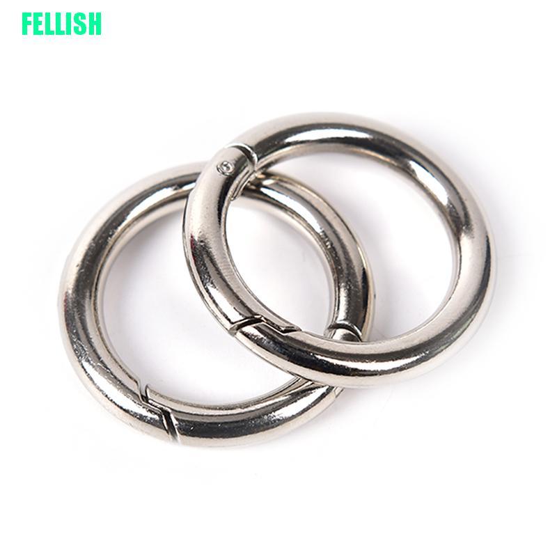 Bộ 5 móc khóa tròn bằng chất liệu kim loại kích thước 3.4cm