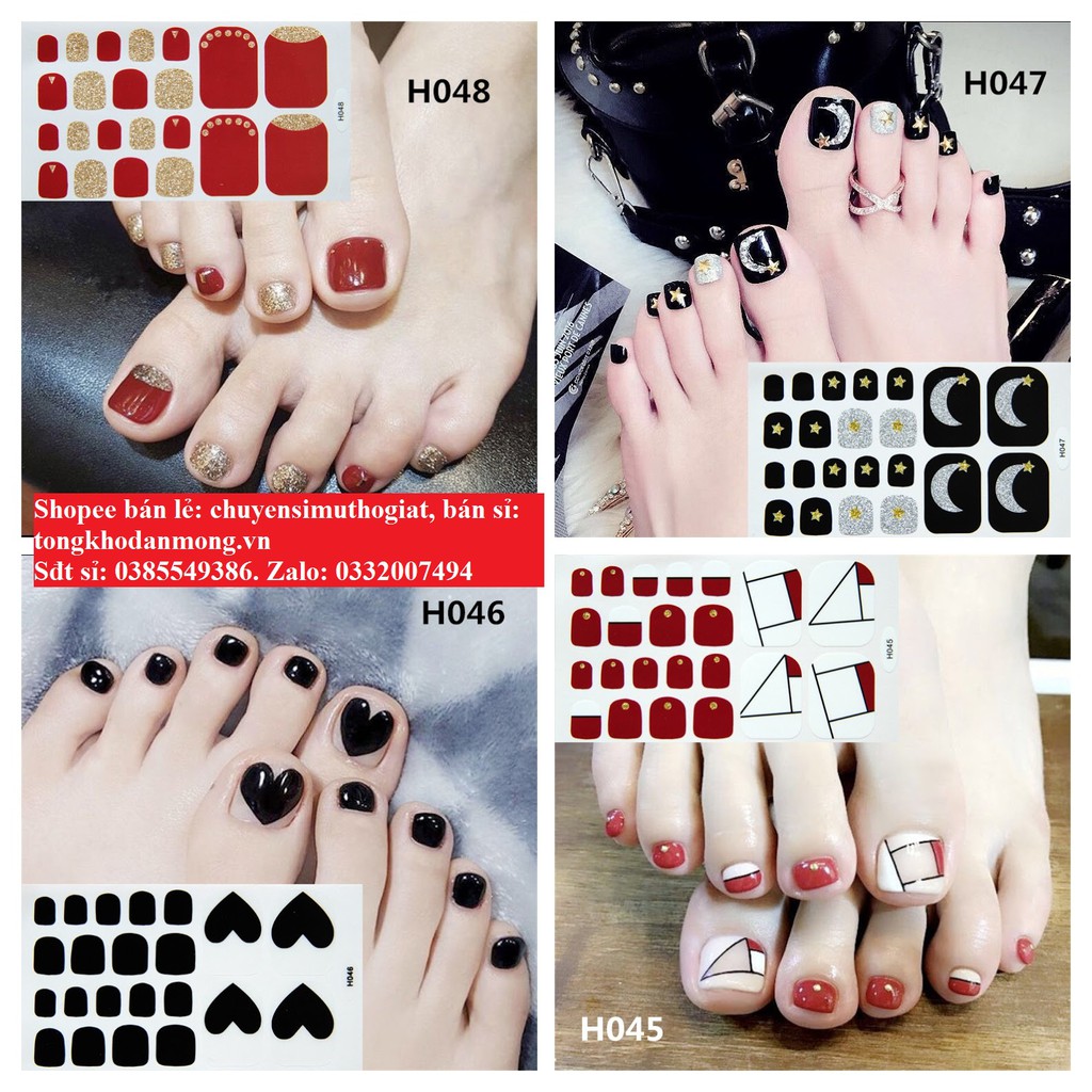 Bộ 22 Miếng Dán Móng Chân Nails Sticker mã H041-H060