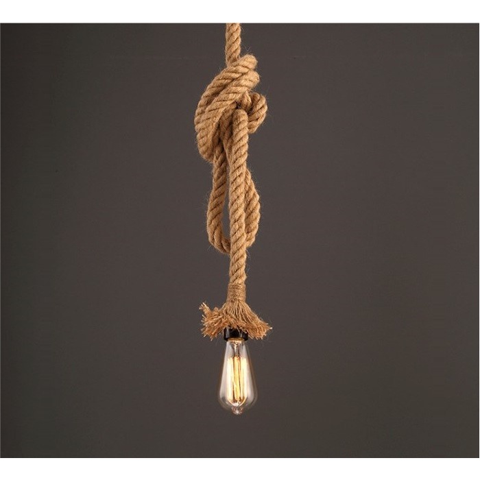 Đèn Thả Dây Thừng Trang Trí Quán Bar Nhà Hàng Kèm Bóng Led Edison, Dây Đèn Thả Bàn Ăn Phòng Khách Sáng Tạo Độc Đáo