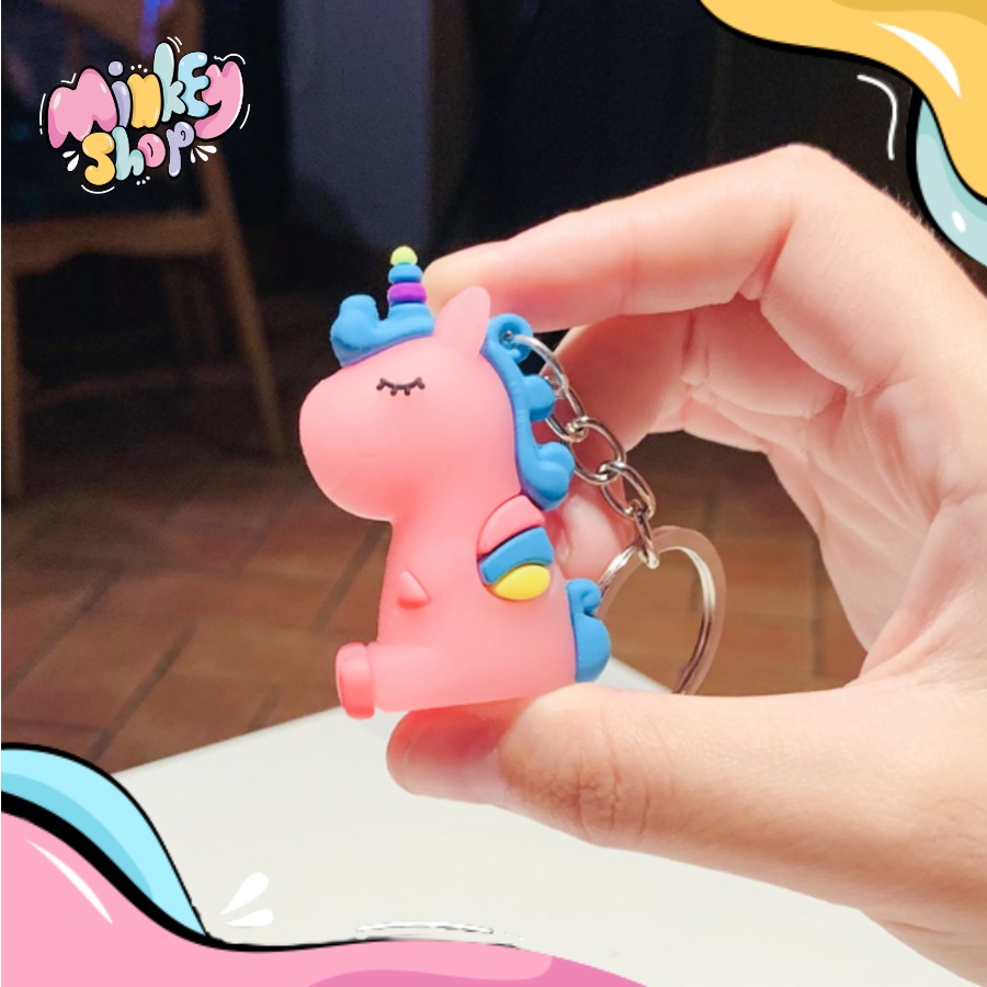 Móc Khóa Đẹp Nhiều Hình Kì Lân 1 sừng Cute phụ kiện Túi Xách dễ thương - Minkey