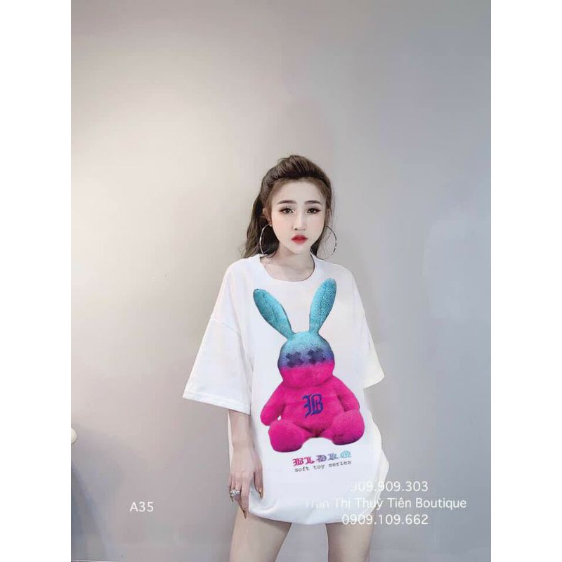 ÁO THUN IN HÌNH RABBIT TAY LỠ FORM RỘNG