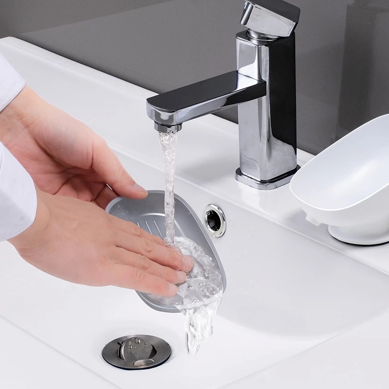 Giá Đỡ Xà Phòng Hai Lớp Tự Dính Sáng Tạo Có Giác Hút Chống Trượt Cho Phòng Tắm / Nhà Bếp