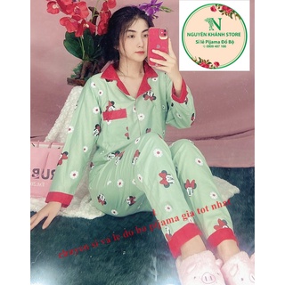 Đồ bộ mặc nhà tay dài vải kate lụa mềm mịn phối ren xinh xắn freesize dưới 57kg