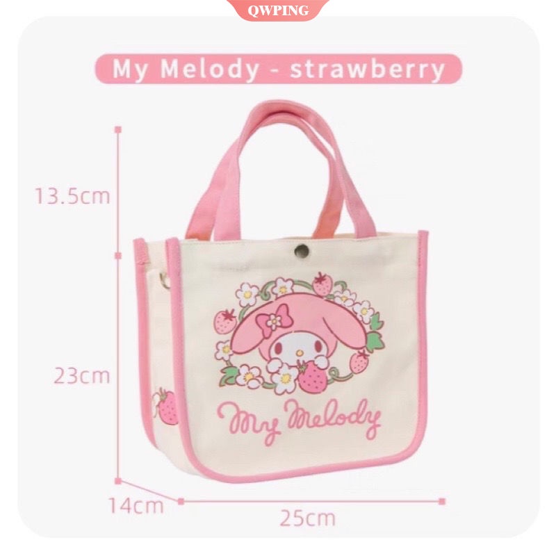 Sanrioes Túi Đựng Cơm Trưa Xách Tay Hình Kuromi My Melody Cinnamoroll Hoạt Hình Dễ Thương Tái Sử Dụng