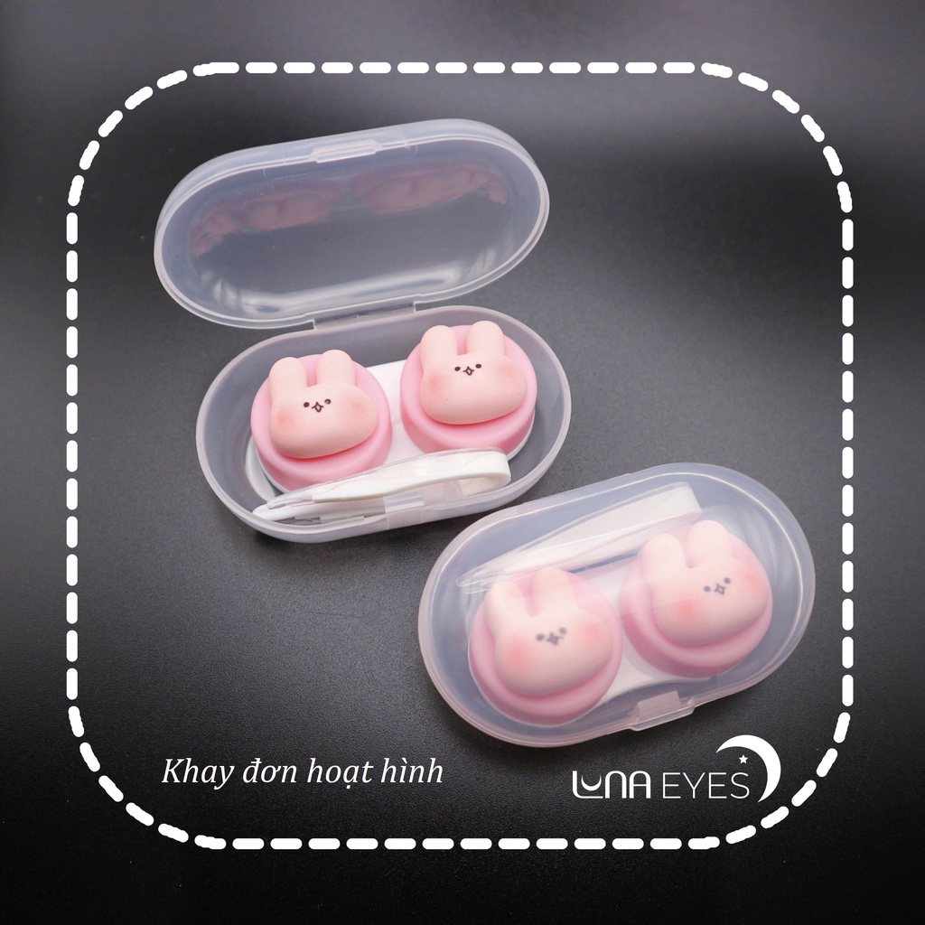 Khay đơn Hoạt Hình LUNA EYES kèm dụng cụ đeo lens