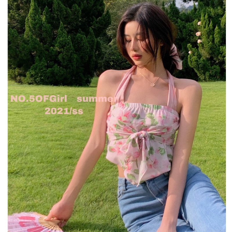 Áo Ống Hai Dây In Họa Tiết Hoa Thời Trang Mùa Hè Quyến Rũ Dành Cho Nữ